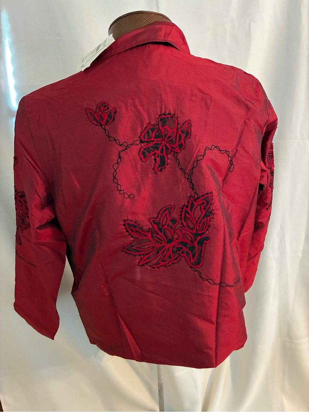 Coldwater Creek Red Embroidered Button-Front Jacket - Picture 4 of 5